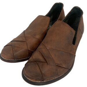 Free People brown leather loafers shoes Sz 6 /36